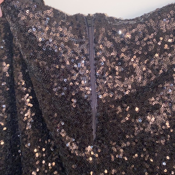 Outrageous Fortune Plus Black Sequin Maxi Skirt With Front  Slit Gown Skirt - Picture 7 of 9